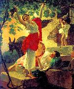 Karl Briullov Girl gathering grapes in the vicinity of Naples France oil painting artist